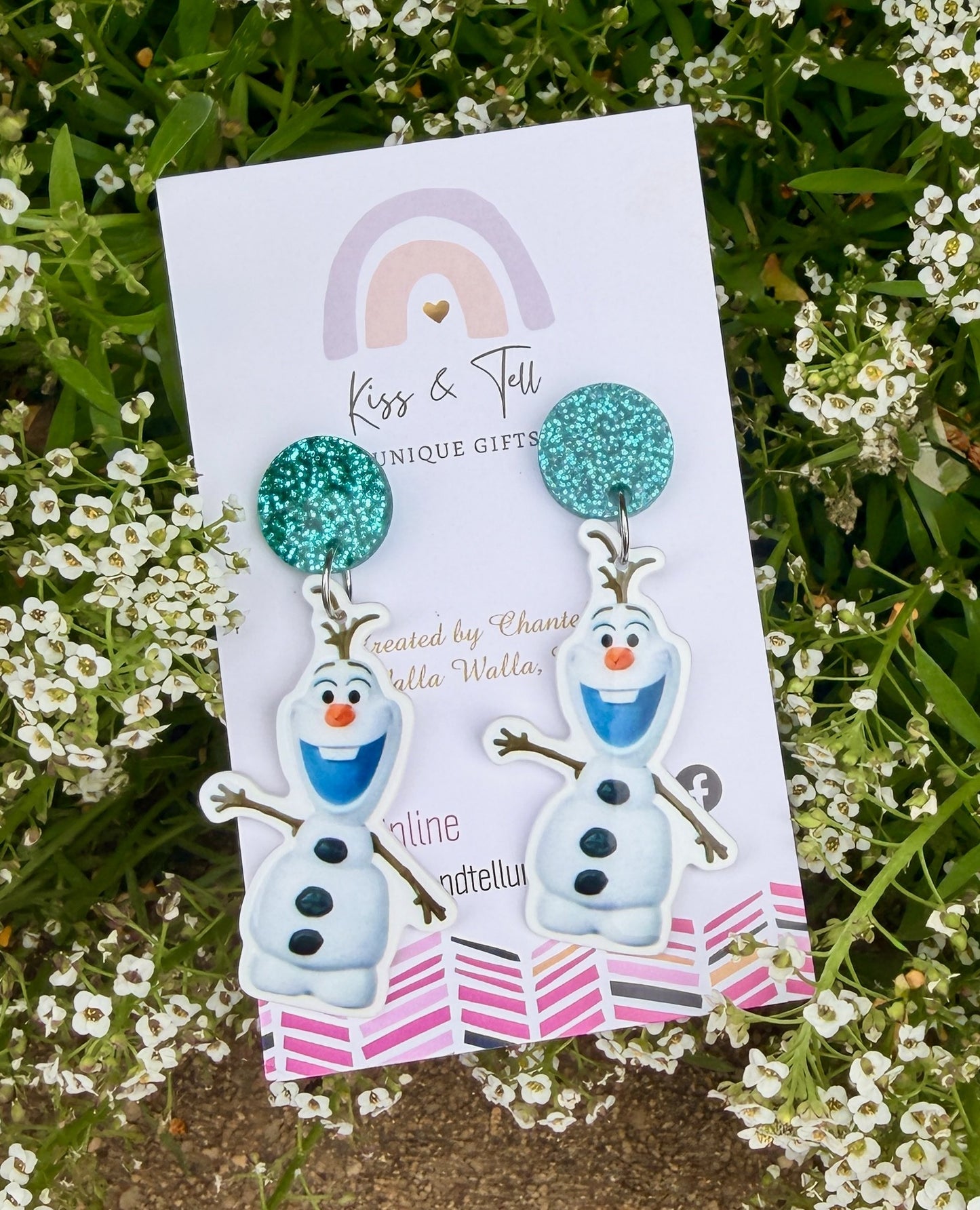 Olaf Frozen Snowman Dangle Earrings