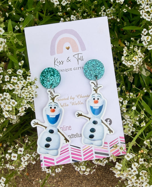 Olaf Frozen Snowman Dangle Earrings