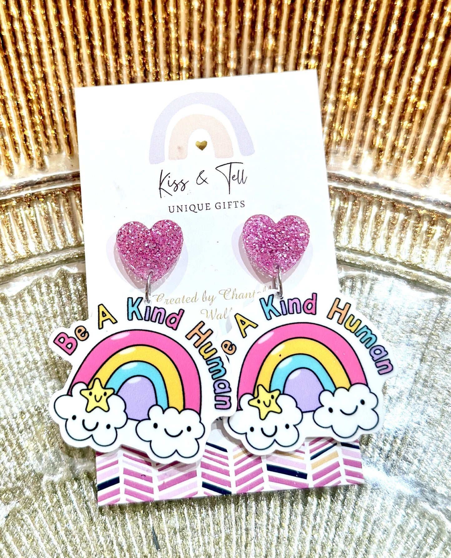 "Be A Kind Human" Dangle Earrings