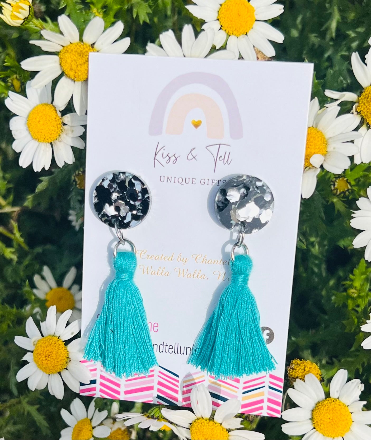 Turquoise Tassel Drop Earrings