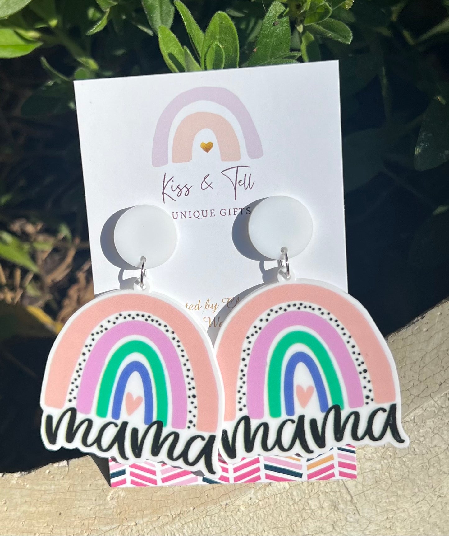 Mama Rainbow Dangle Earrings