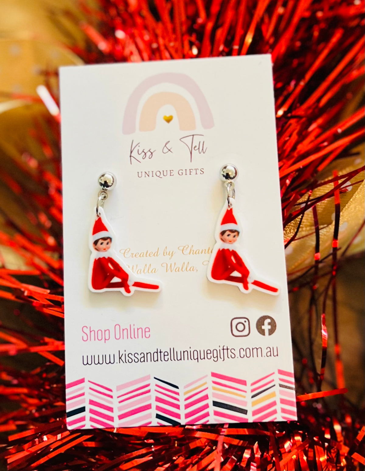 Elf on Shelf (Small) Dangle Earrings