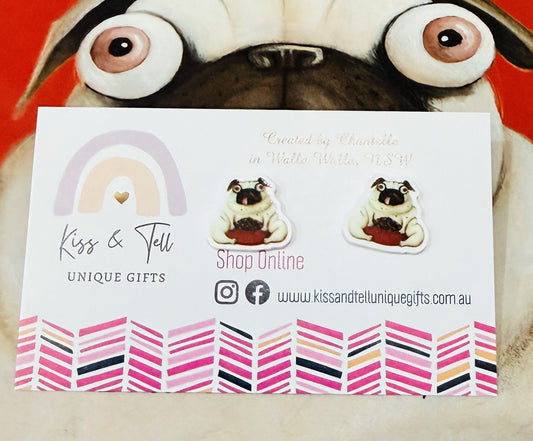 Pig The Pug Stud Earrings