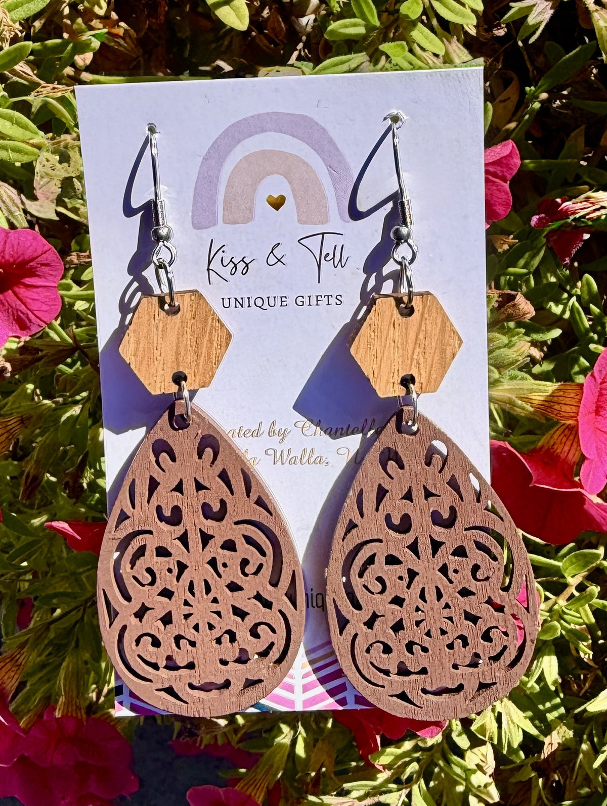 Pretty Wooden Dangle Earrings