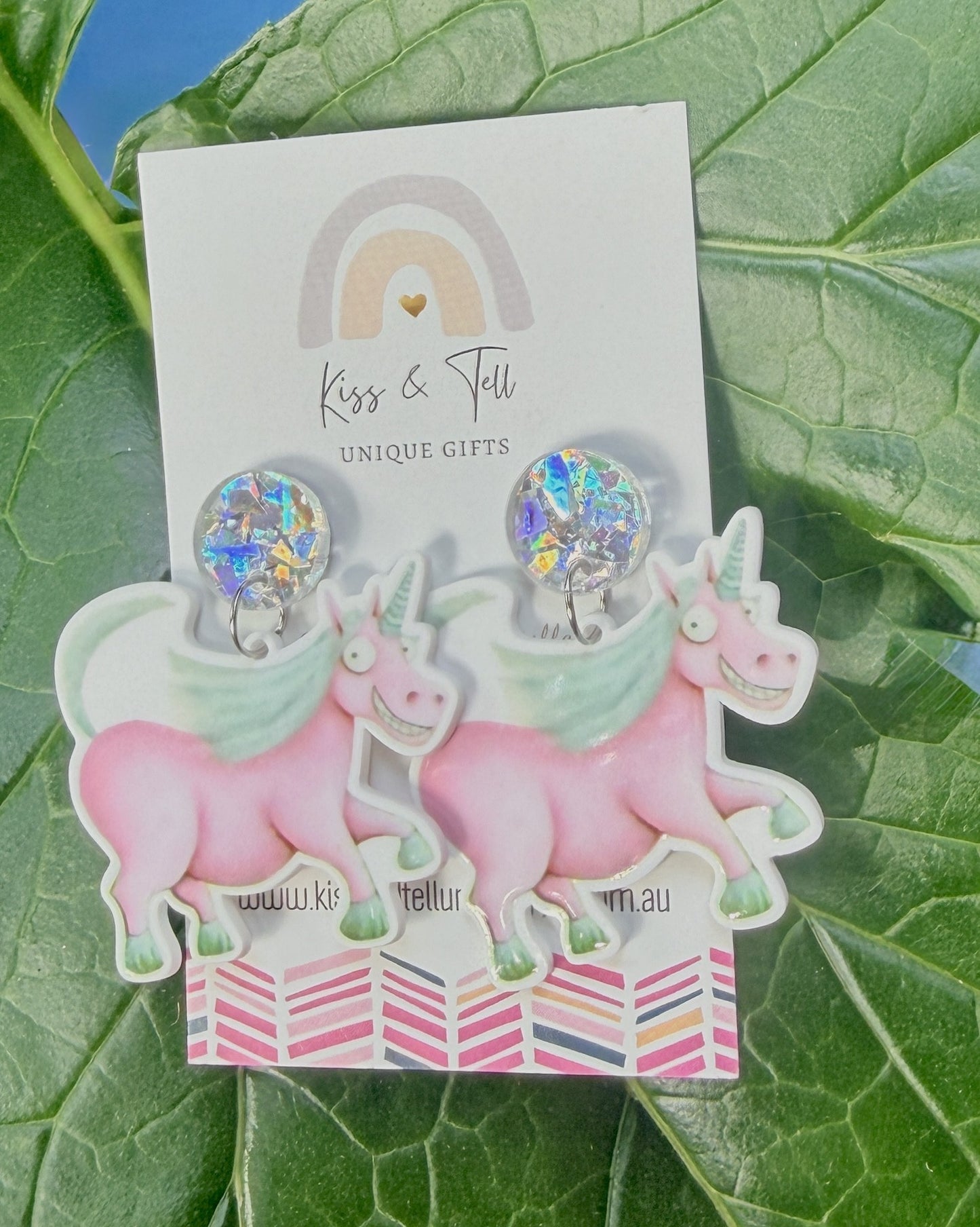 Thelma Unicorn Book Dangle Earrings