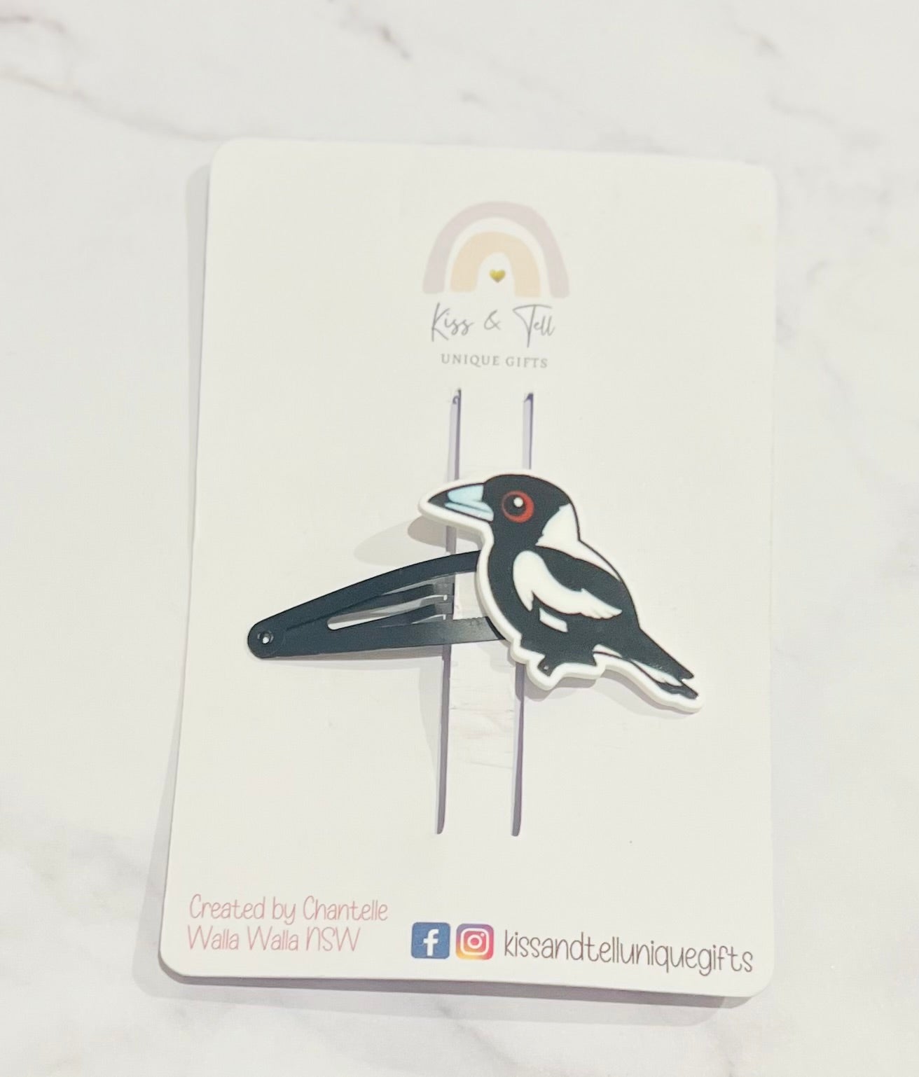 Magpie Bird Hair Clip