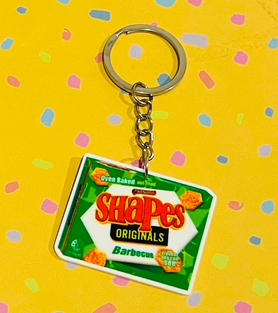 BBQ Shapes Packet Keyring