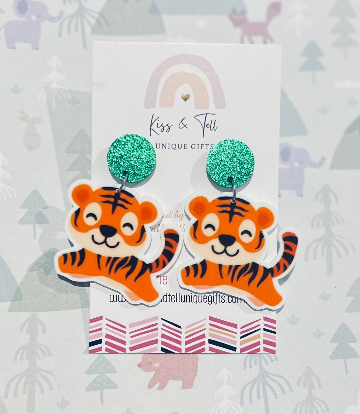 Tiger Dangle Earrings