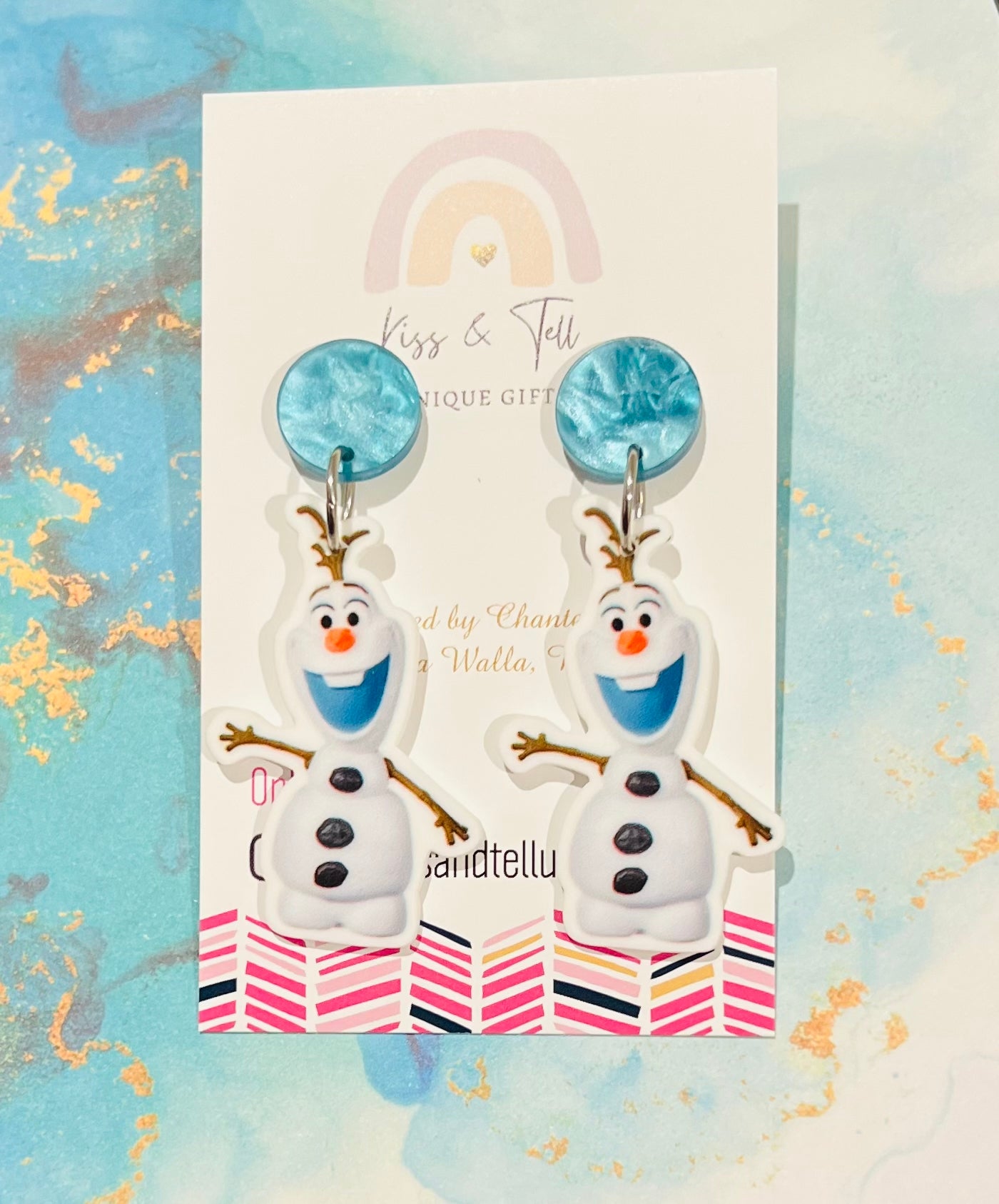 Olaf Snowman Dangle Earrings