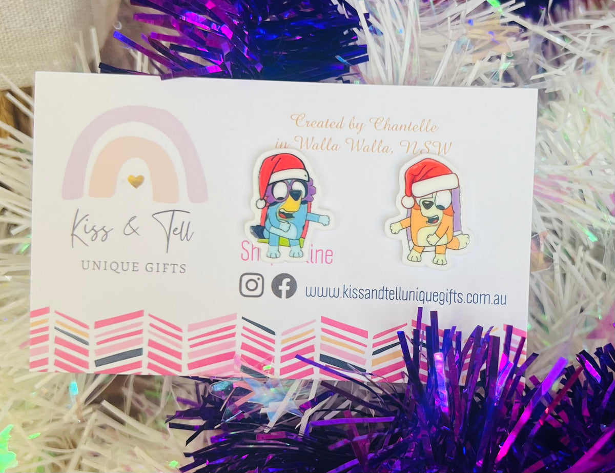 Christmas Bluey Granny Stud Earrings