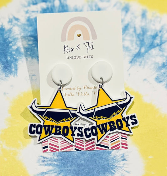 NRL Cowboys Team Dangle Earrings