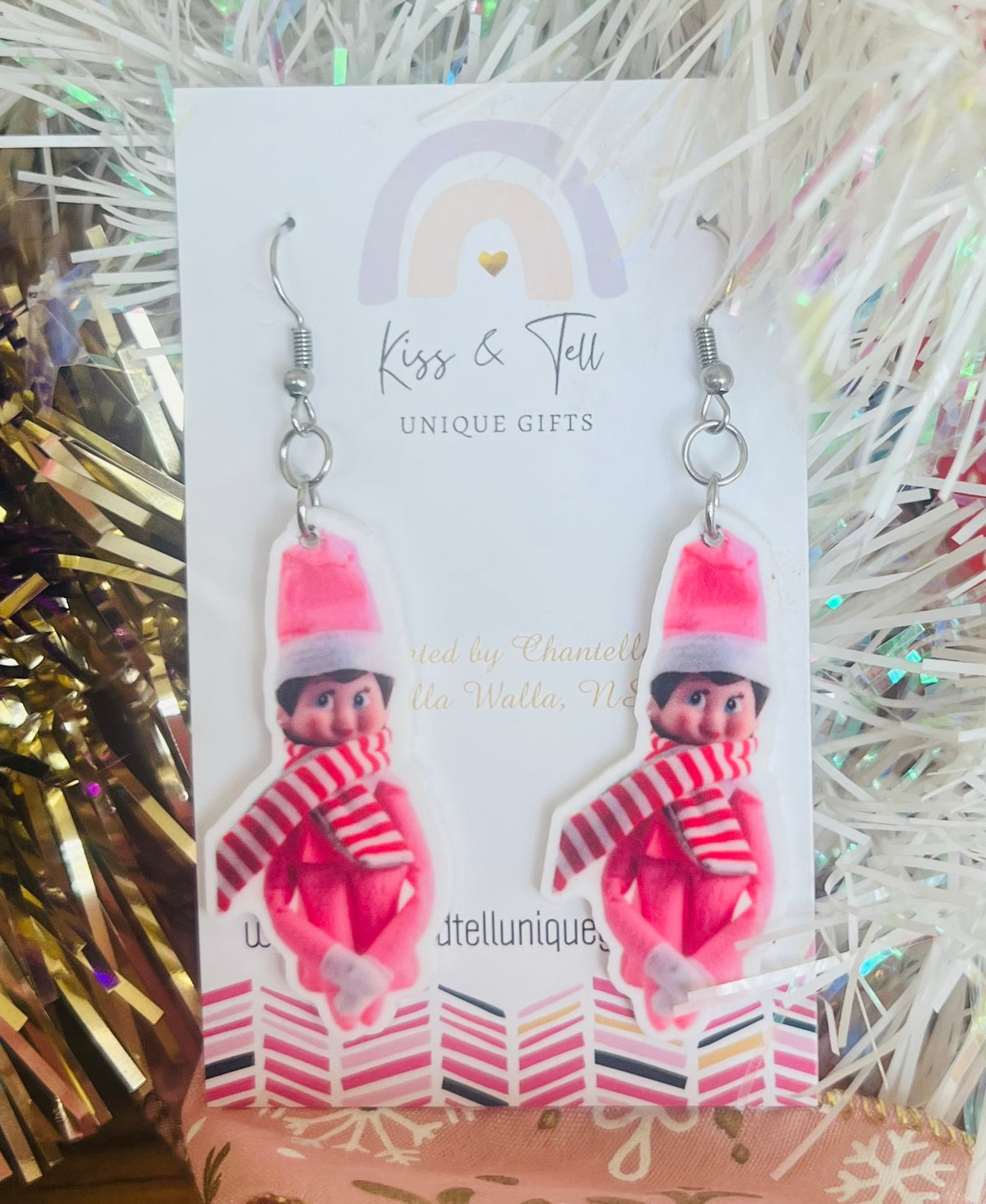 Pink Elf Dangle Earrings