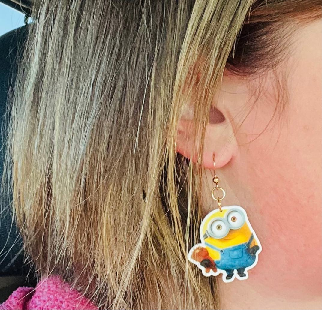 Bob Minion Dangle Earrings