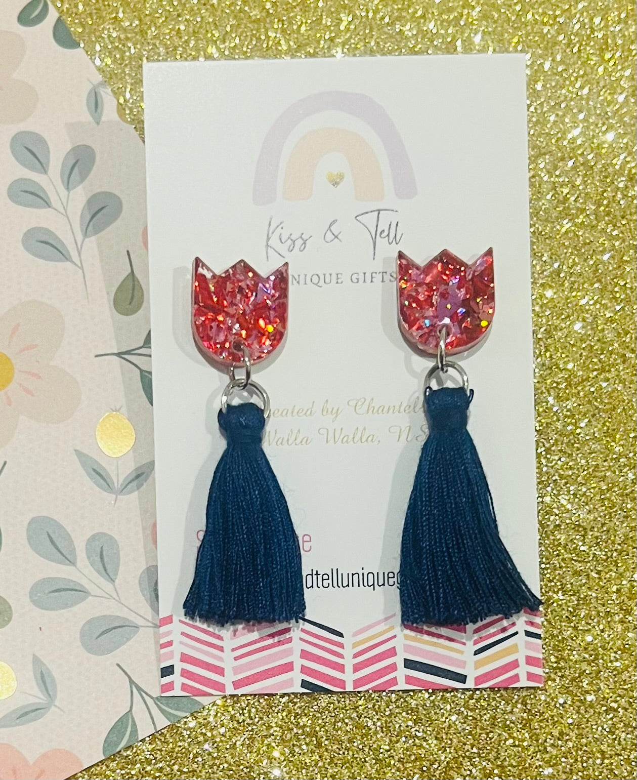 Tulip Tassel-Drop Earrings