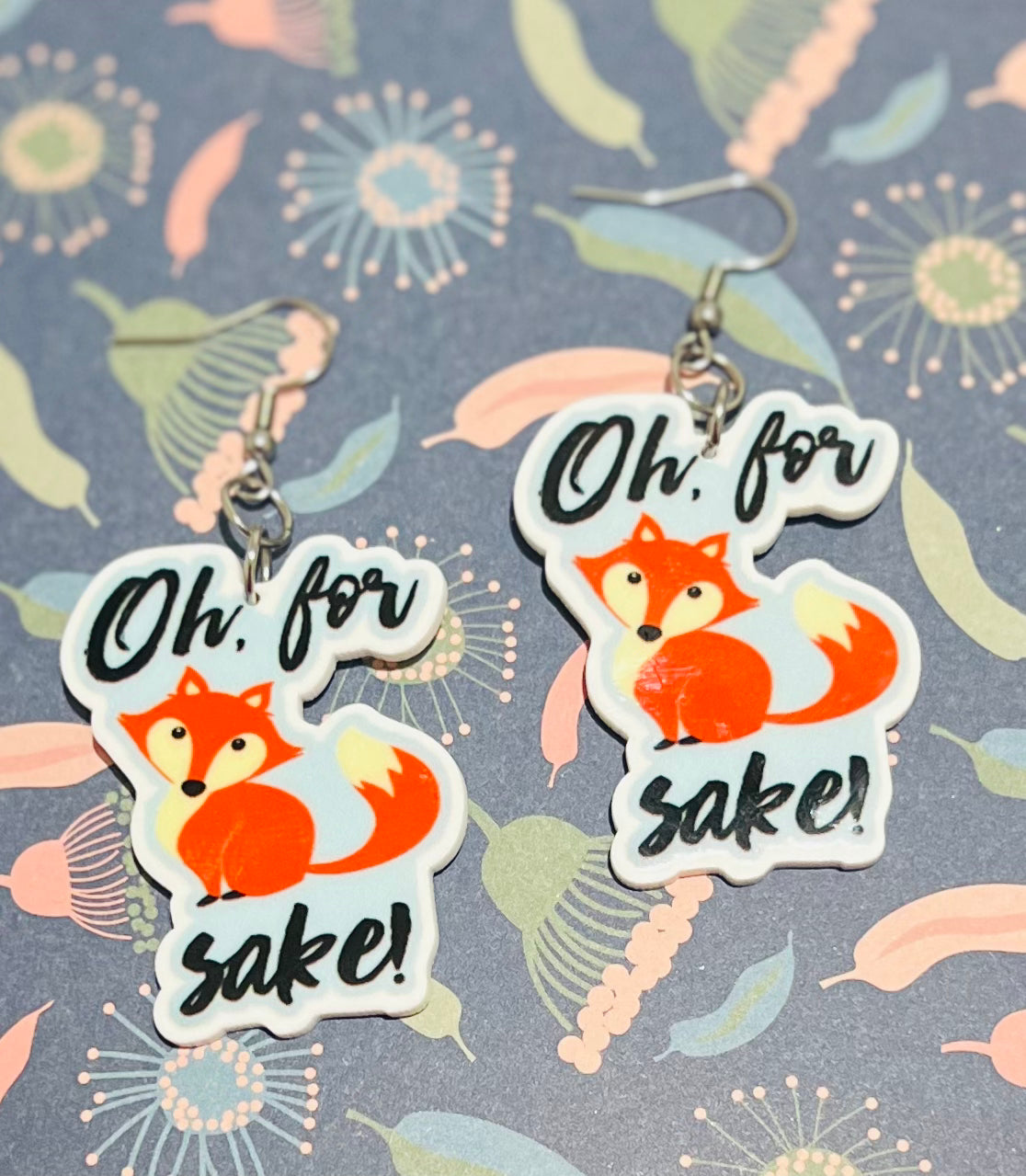 “Oh, for Fox Sake” Dangle Earrings