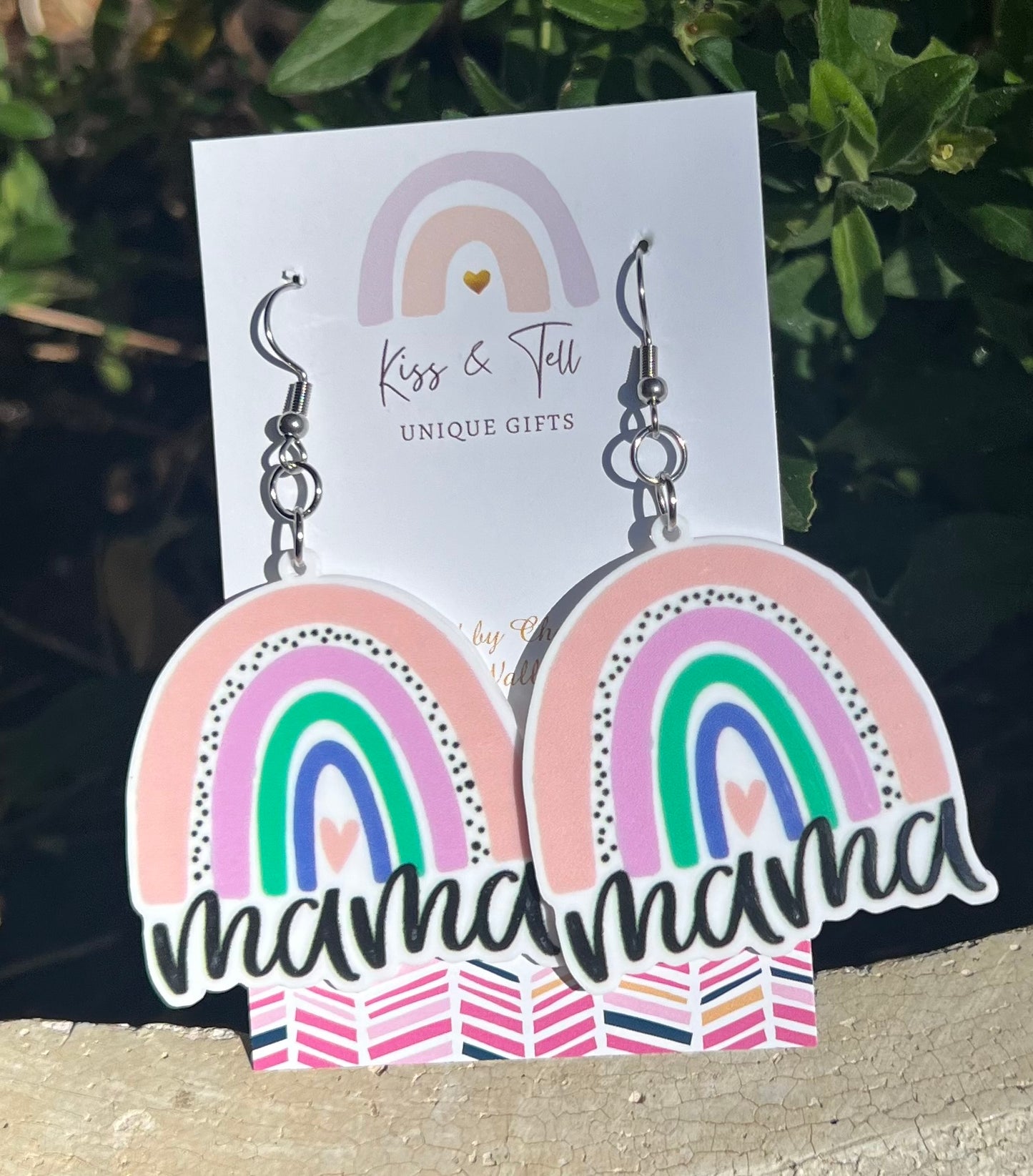 Mama Rainbow Dangle Earrings