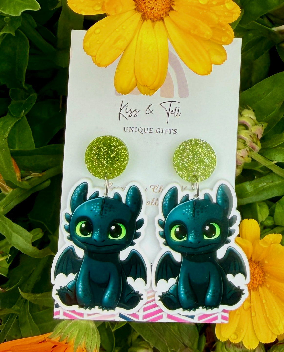 Toothless Dragon Dangle Earrings