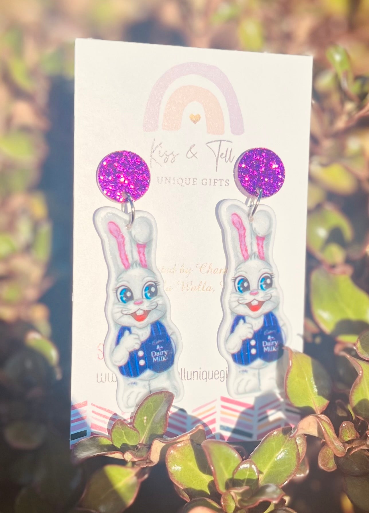 Cadbury Chocolate Bunny Dangle Earrings