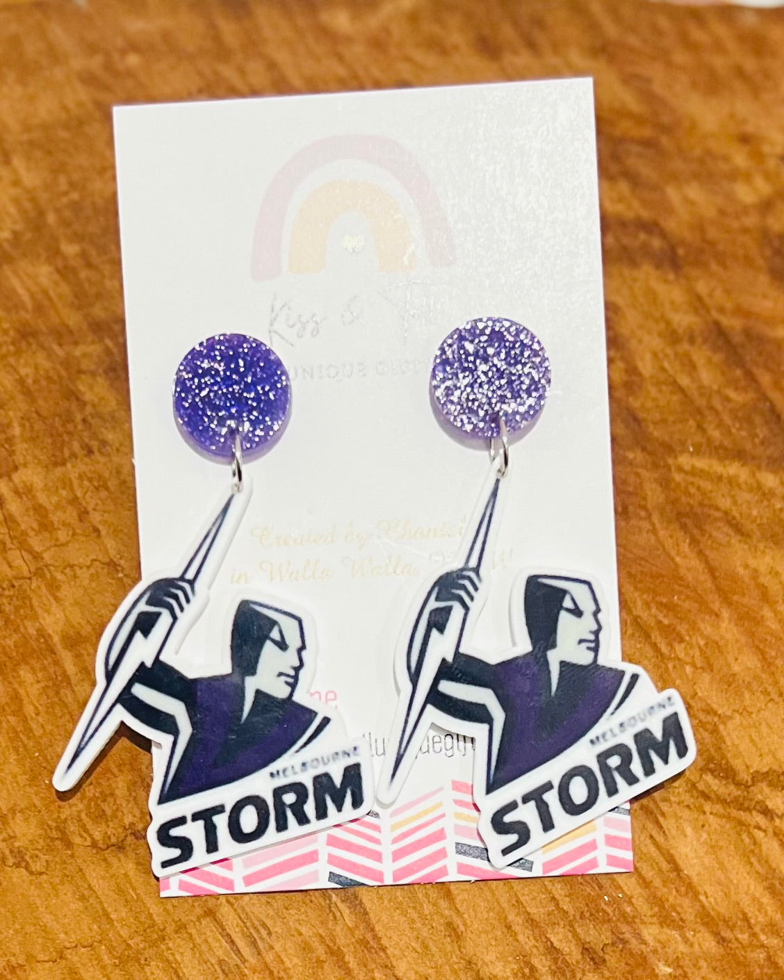 NRL Storm Team Dangle Earrings