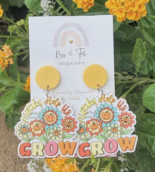 'Mistakes Help Us Grow' Dangle Earrings