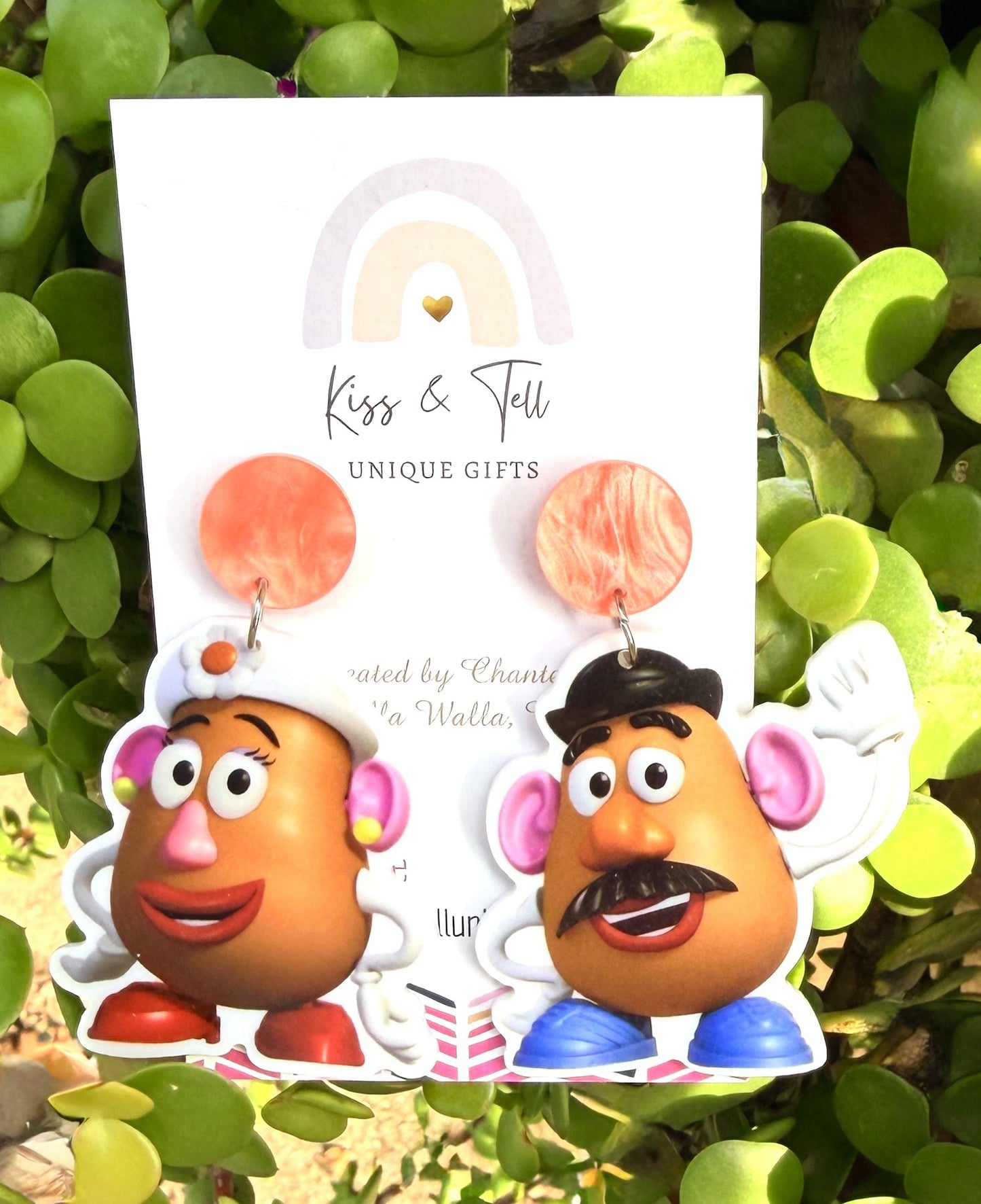 Mr & Mrs Potato Head Dangle Earrings