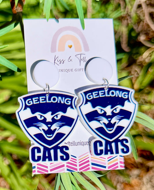 AFL Geelong Cats Team Dangle Earrings