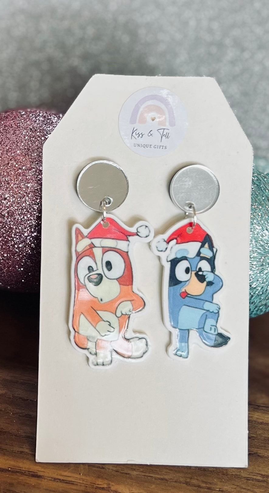 Christmas Dog Dangle Earrings