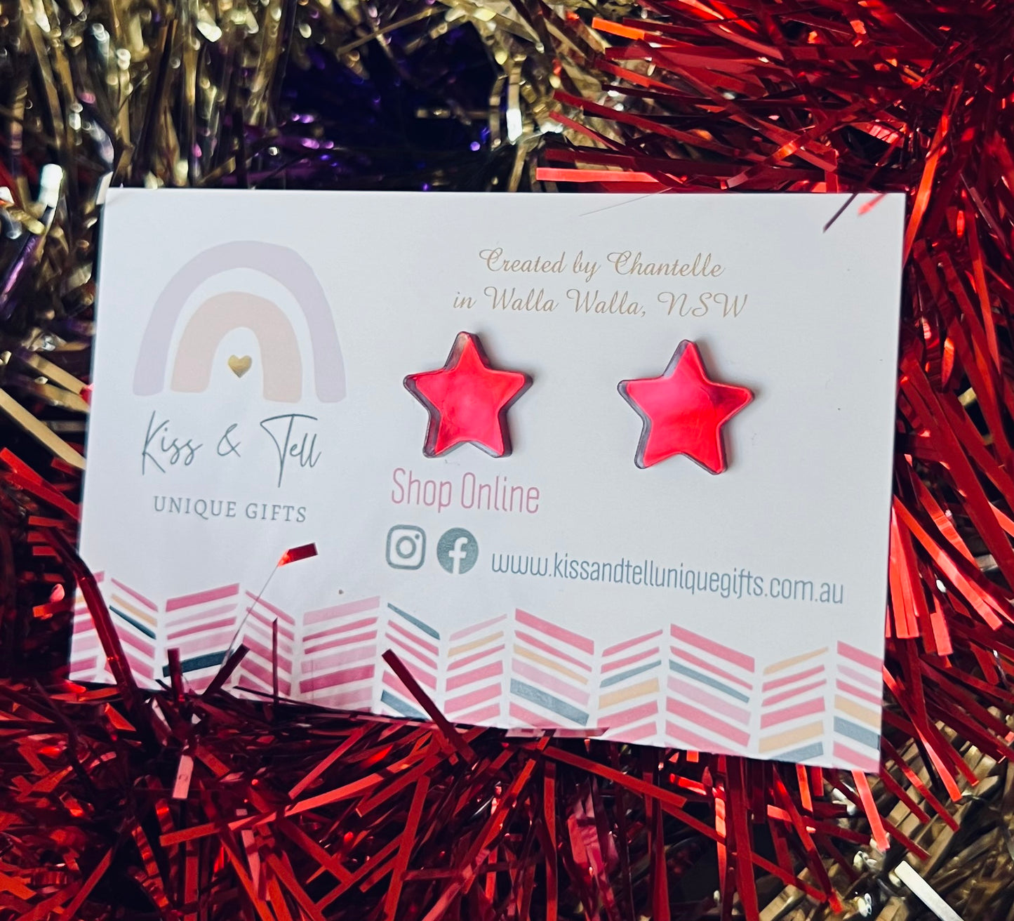 Star Mirror Stud Earrings