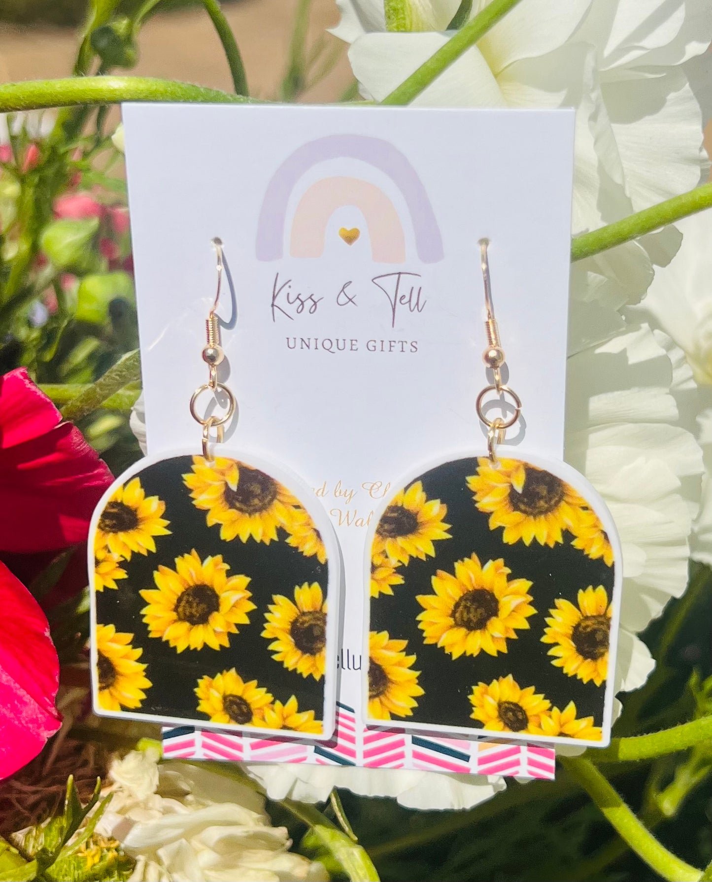 Sunflower Arch Dangle Earrings