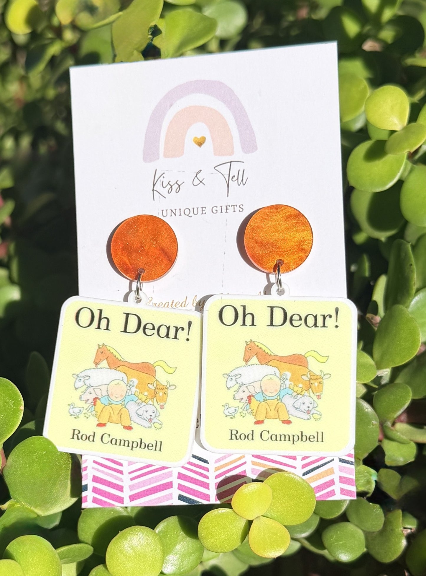 'Oh Dear' Book Dangle Earrings
