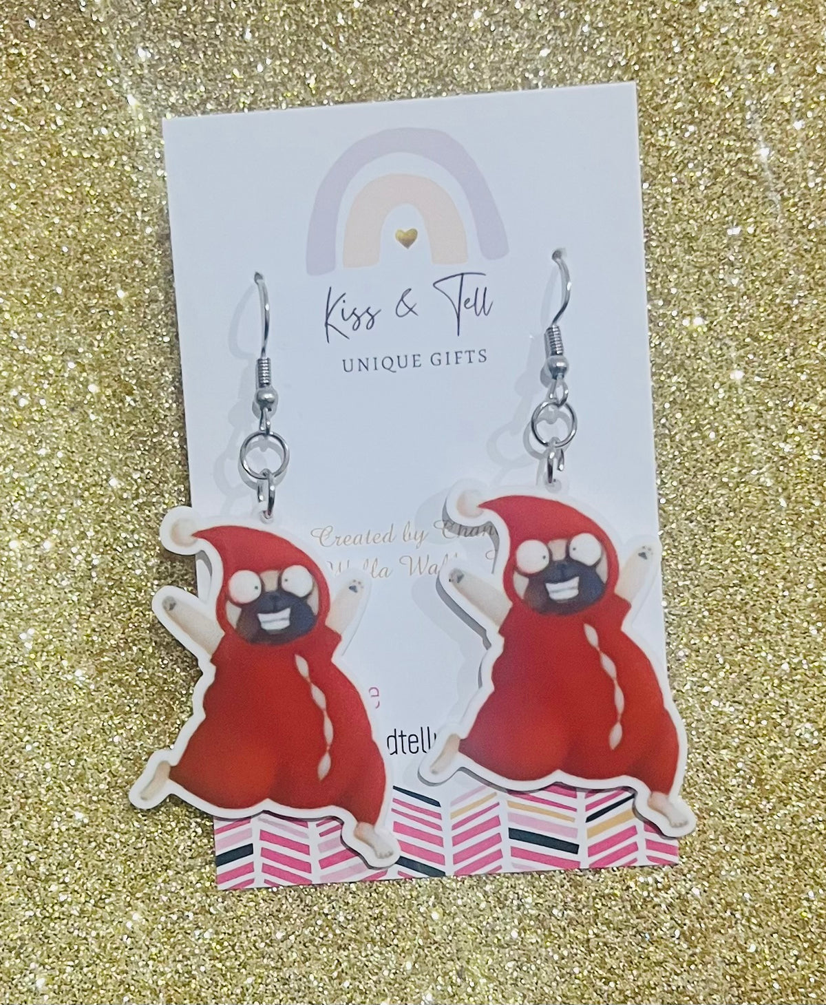 Pig The Elf Pug Dangle Earrings