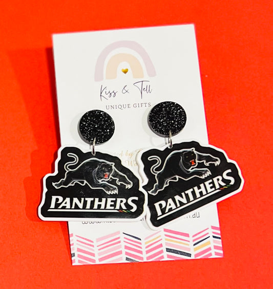 NRL Panthers Team Dangle Earrings