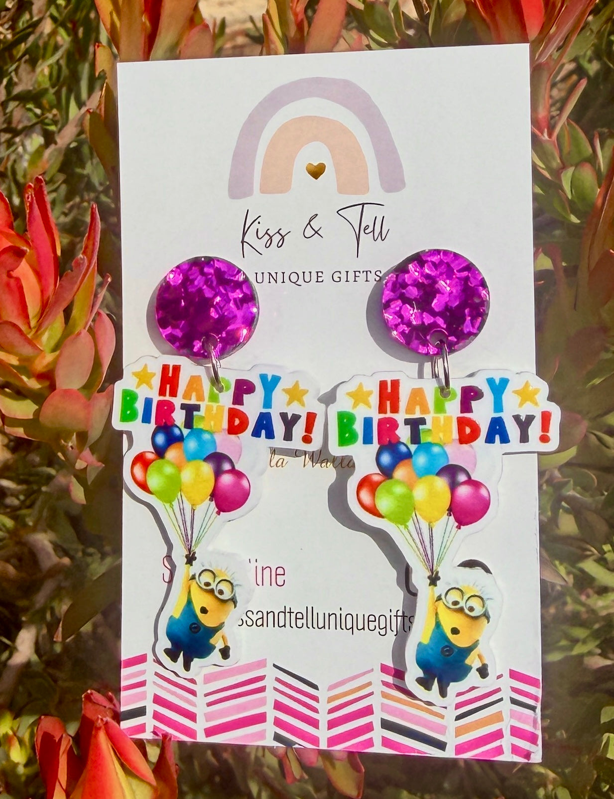 Birthday Minion Dangle Earrings
