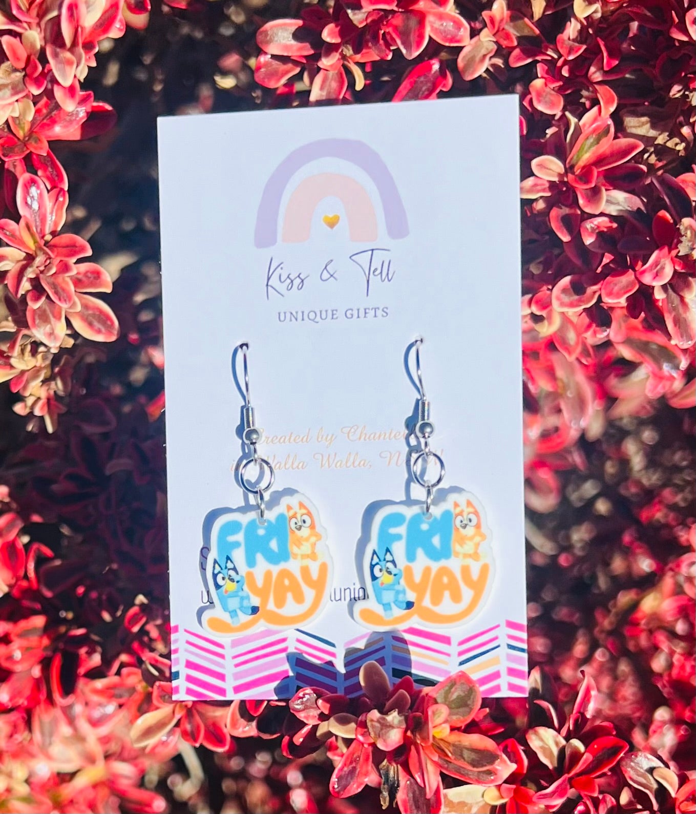 Small Bluey Friyay Dangle Earrings