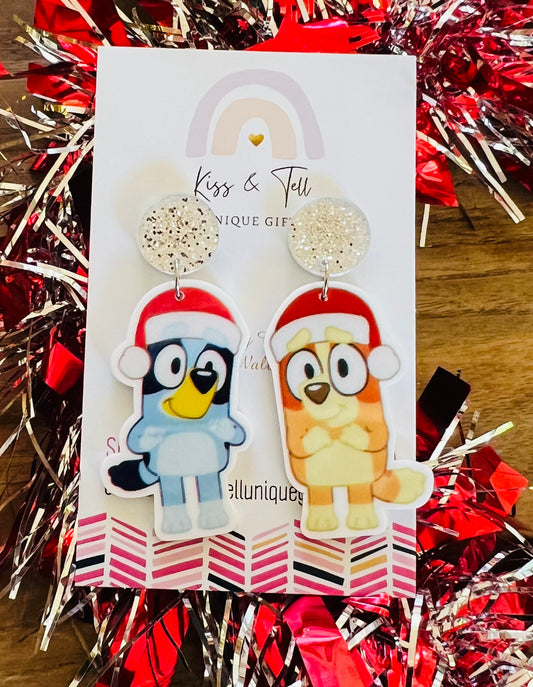 Christmas Bluey & Bingo Dangle Earrings