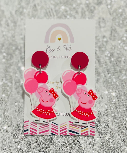 Peppa Pig Balloon Drop Earrings