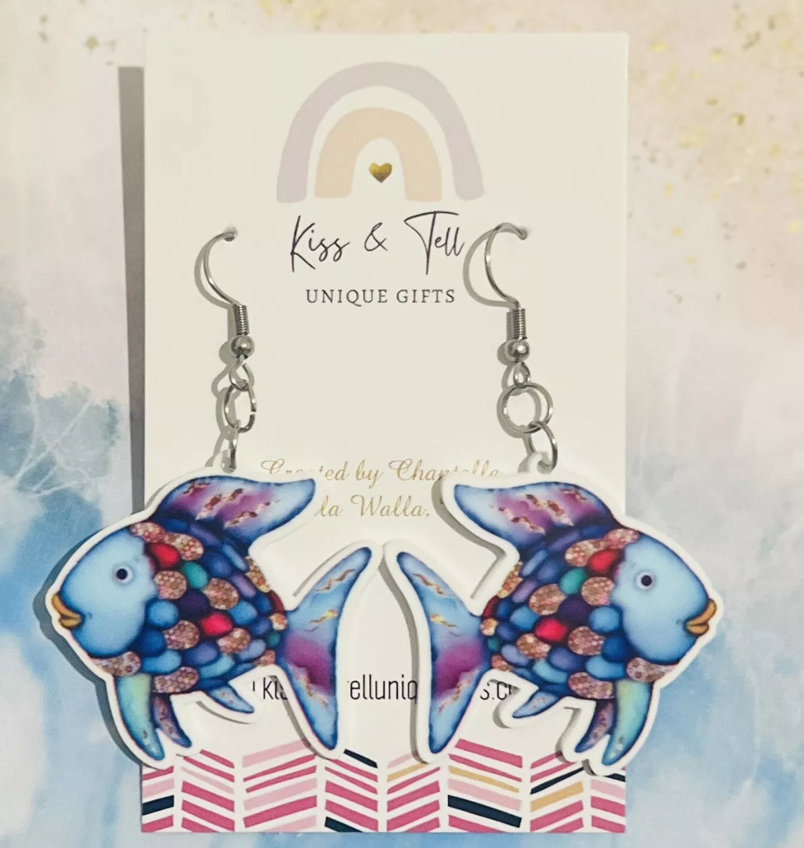 Rainbow Fish Dangle Earrings