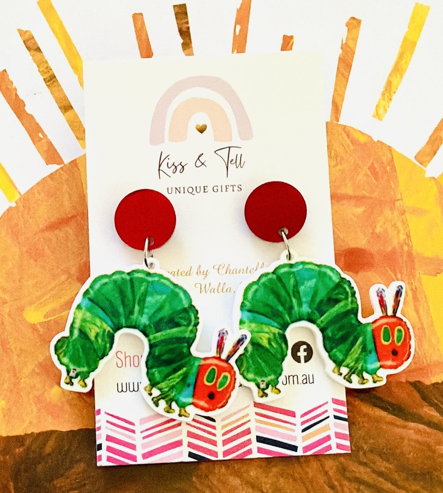 Caterpillar & Butterfly Dangle Earrings