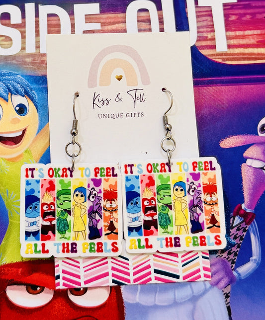 Inside Out Movie Dangle Earrings