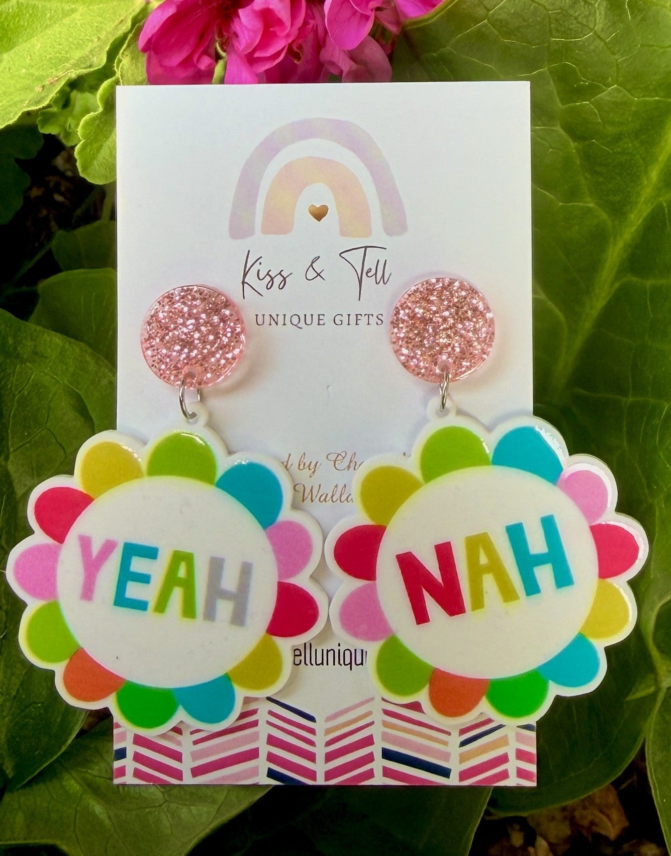 Yeh, Nah Statement Dangle Earrings