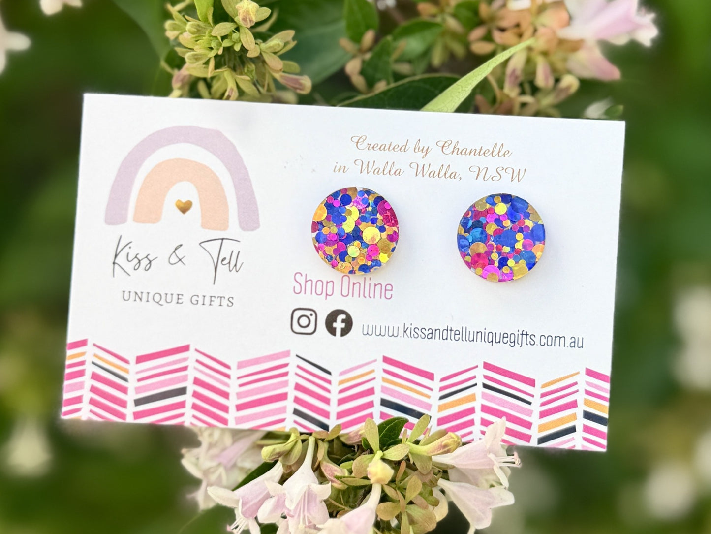 Fun Confetti Glitter Acrylic Stud Earrings