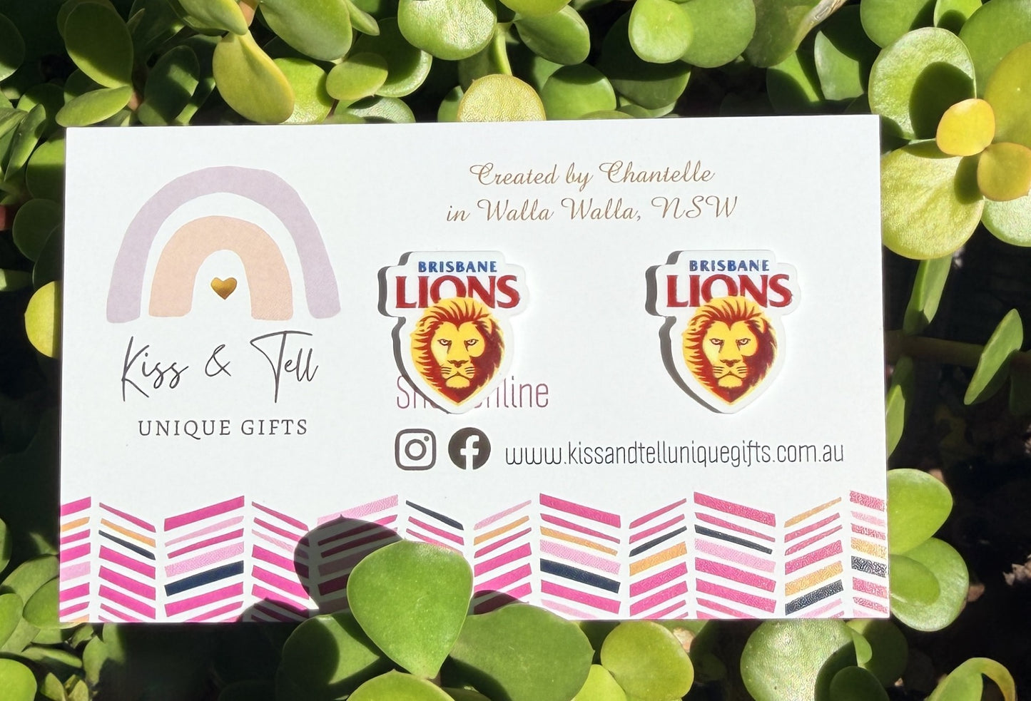 AFL Brisbane Lions Team Stud Earrings
