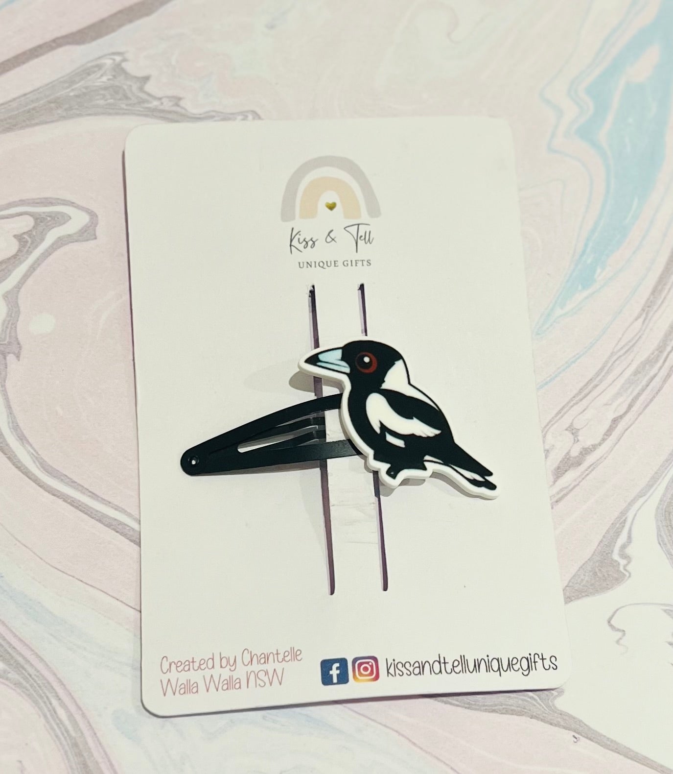 Magpie Bird Hair Clip