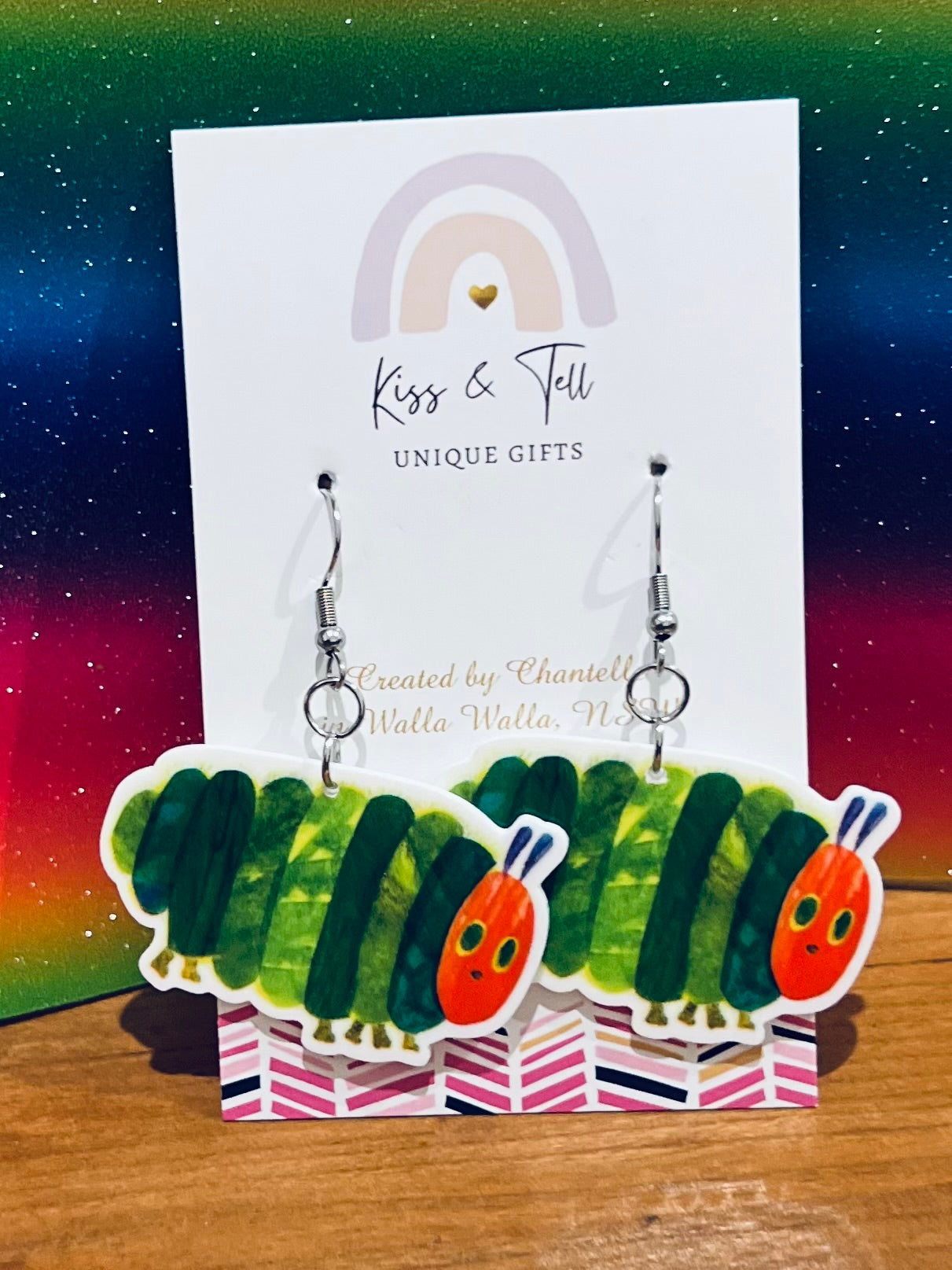 Big Hungry Caterpillar Dangle Earrings