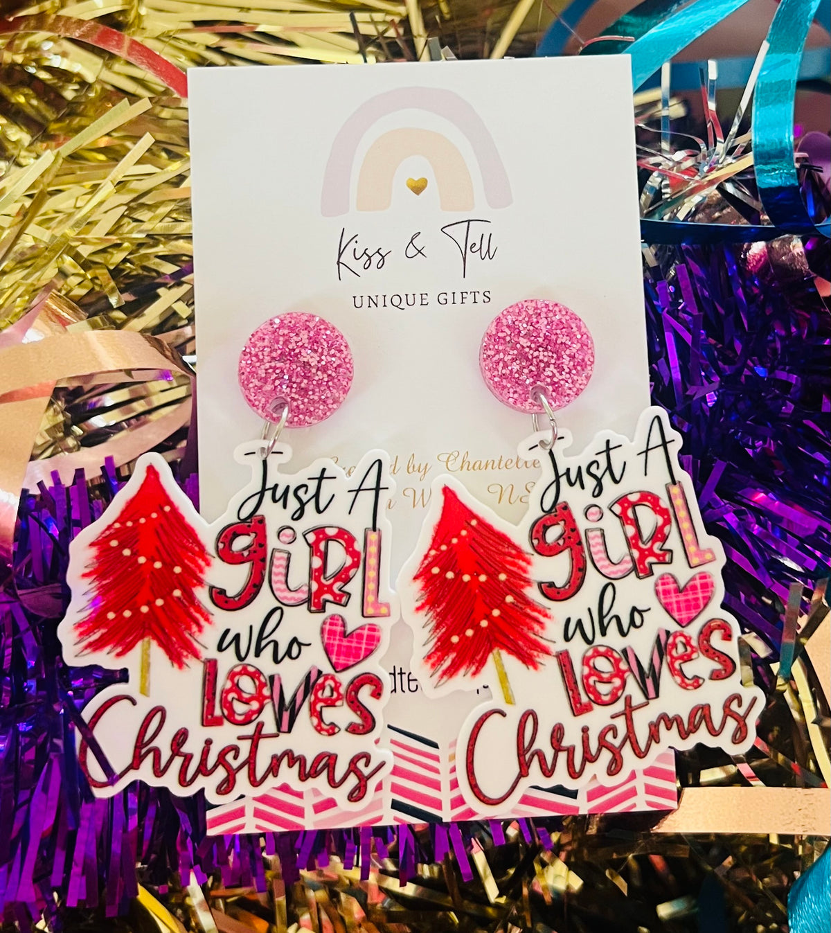 "Just A Girl Who Loves Christmas" Earrings