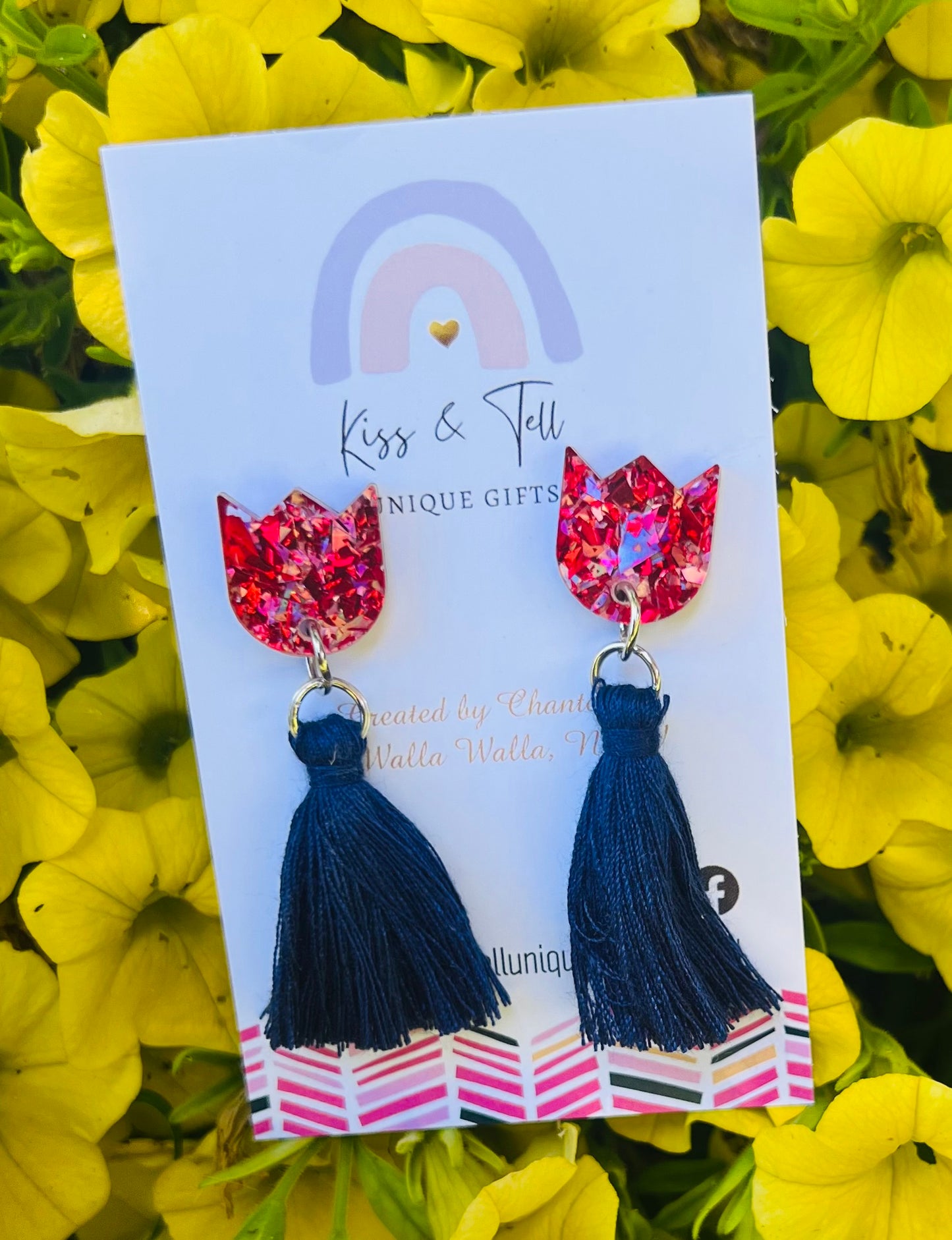 Tulip Tassel-Drop Earrings