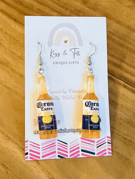 Corona Beer Bottle Dangle Earrings
