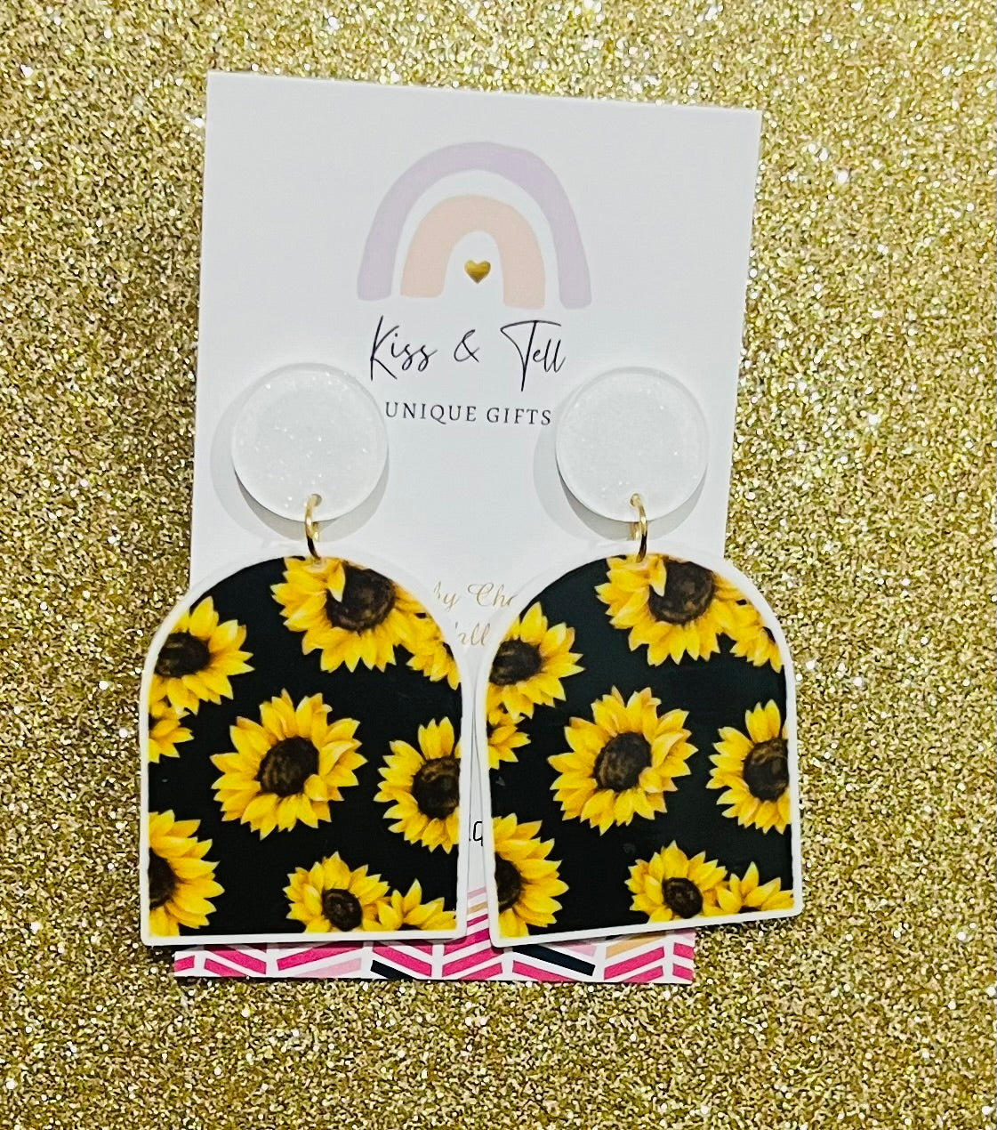 Sunflower Arch Dangle Earrings