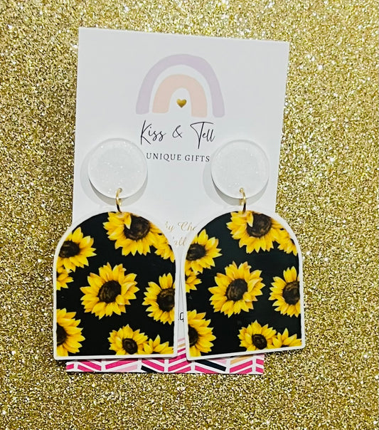 Sunflower Arch Dangle Earrings