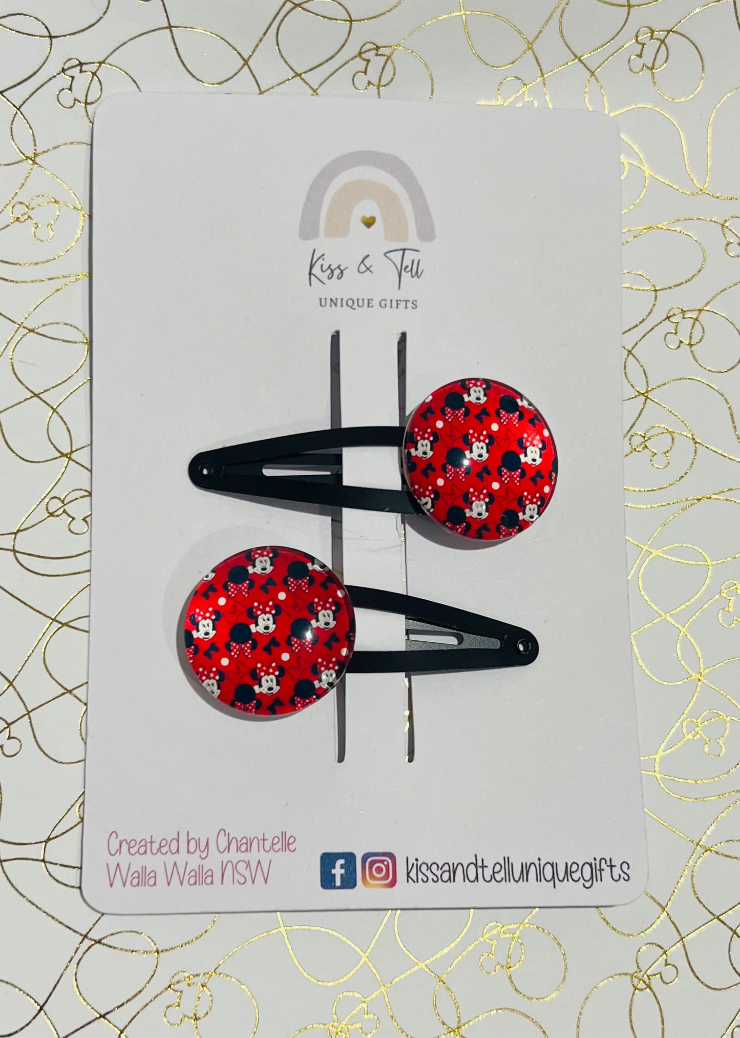 Red Minnie Hair Clip Set